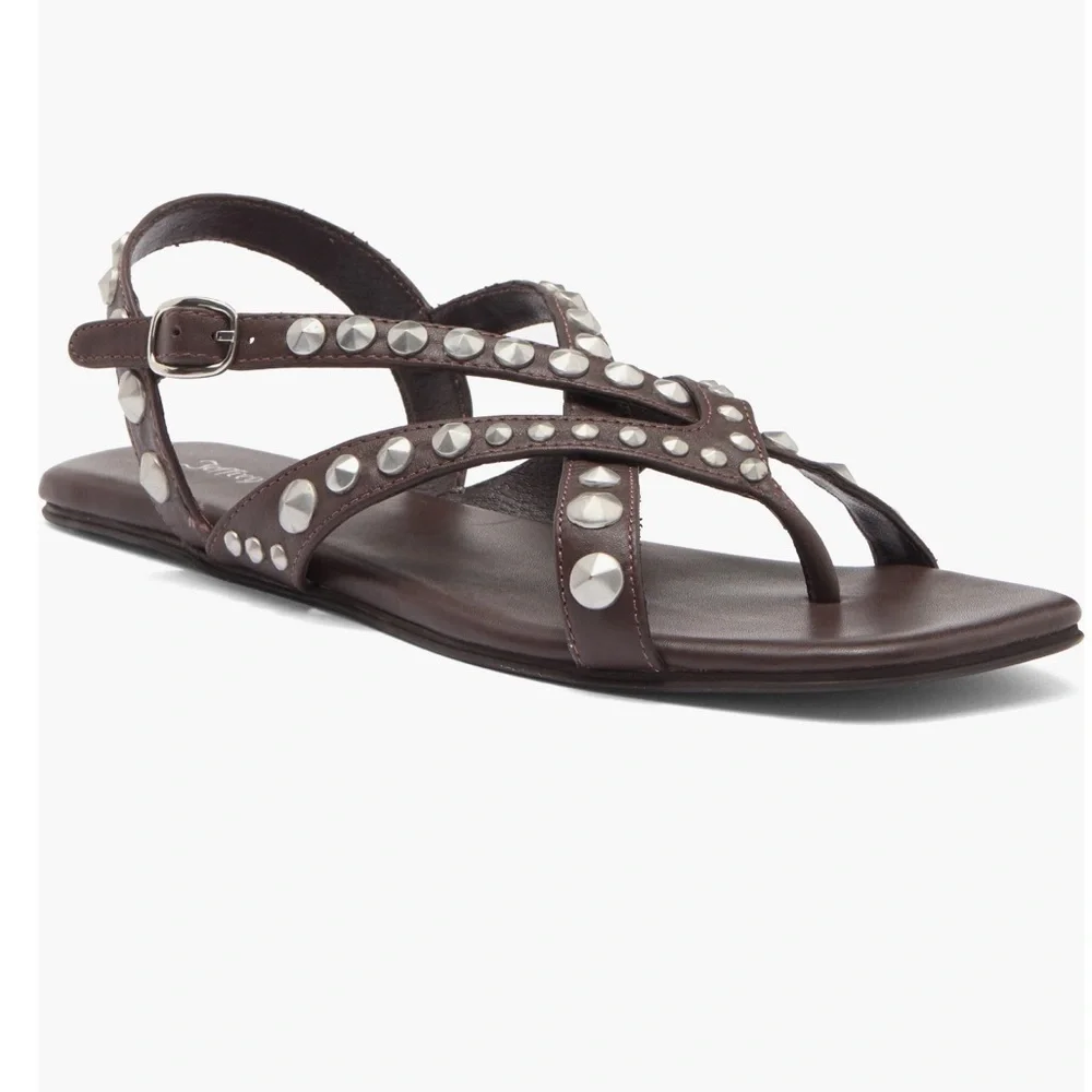 Jeffrey Campbell Anthropologie Xanthe Brown Leather Gladiator Sandals New - Picture 3 of 10